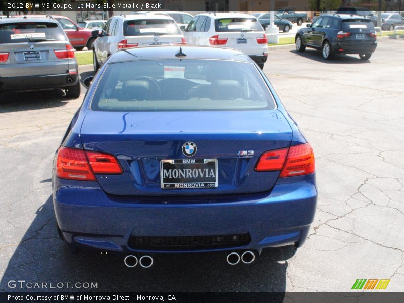 Le Mans Blue Metallic / Black 2012 BMW M3 Coupe
