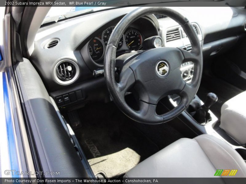 WR Blue Pearl / Gray 2002 Subaru Impreza WRX Sedan