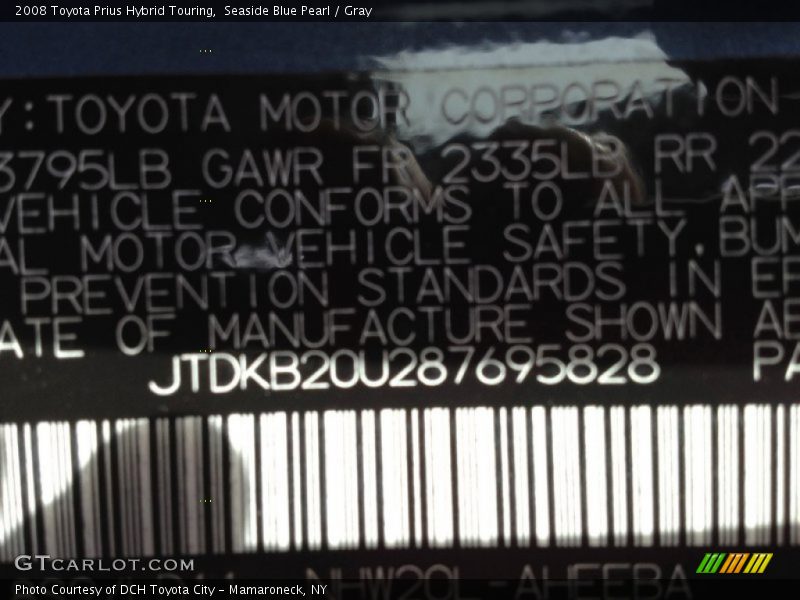 Seaside Blue Pearl / Gray 2008 Toyota Prius Hybrid Touring