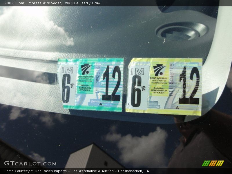 WR Blue Pearl / Gray 2002 Subaru Impreza WRX Sedan