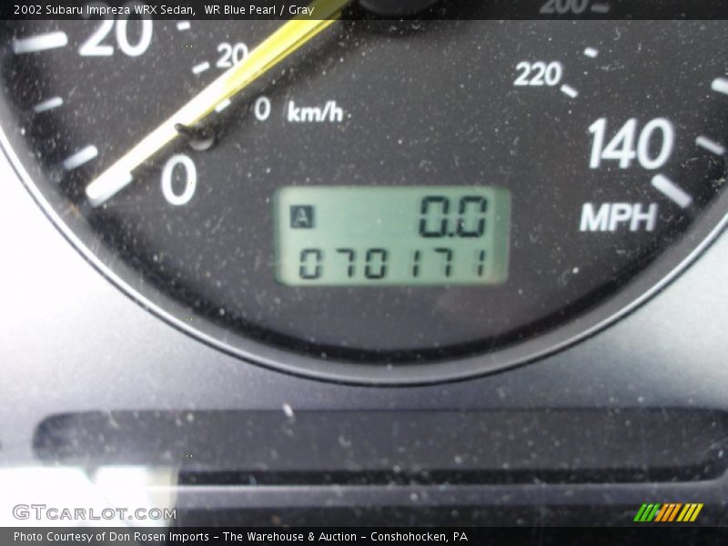 WR Blue Pearl / Gray 2002 Subaru Impreza WRX Sedan