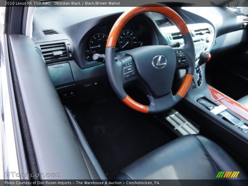 Obsidian Black / Black/Brown Walnut 2010 Lexus RX 350 AWD