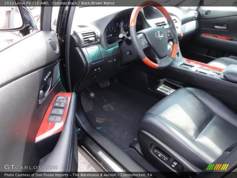 Obsidian Black / Black/Brown Walnut 2010 Lexus RX 350 AWD