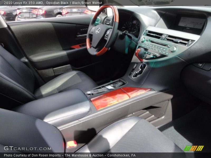 Obsidian Black / Black/Brown Walnut 2010 Lexus RX 350 AWD