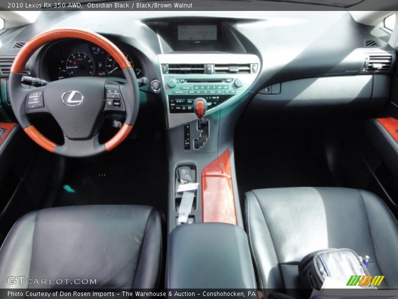 Obsidian Black / Black/Brown Walnut 2010 Lexus RX 350 AWD