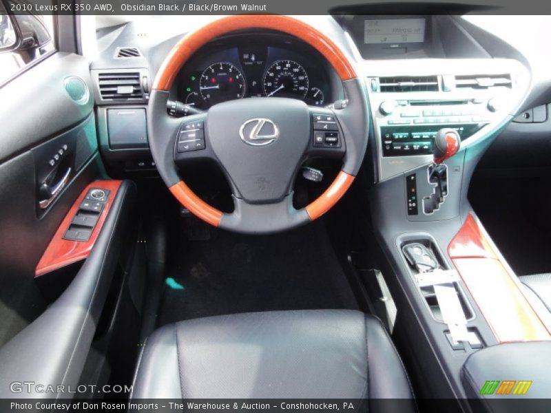 Obsidian Black / Black/Brown Walnut 2010 Lexus RX 350 AWD