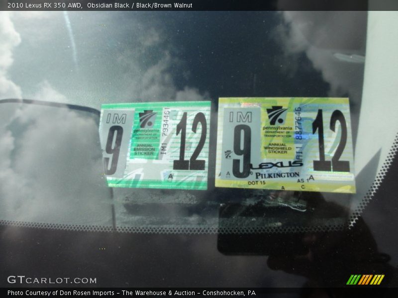 Obsidian Black / Black/Brown Walnut 2010 Lexus RX 350 AWD