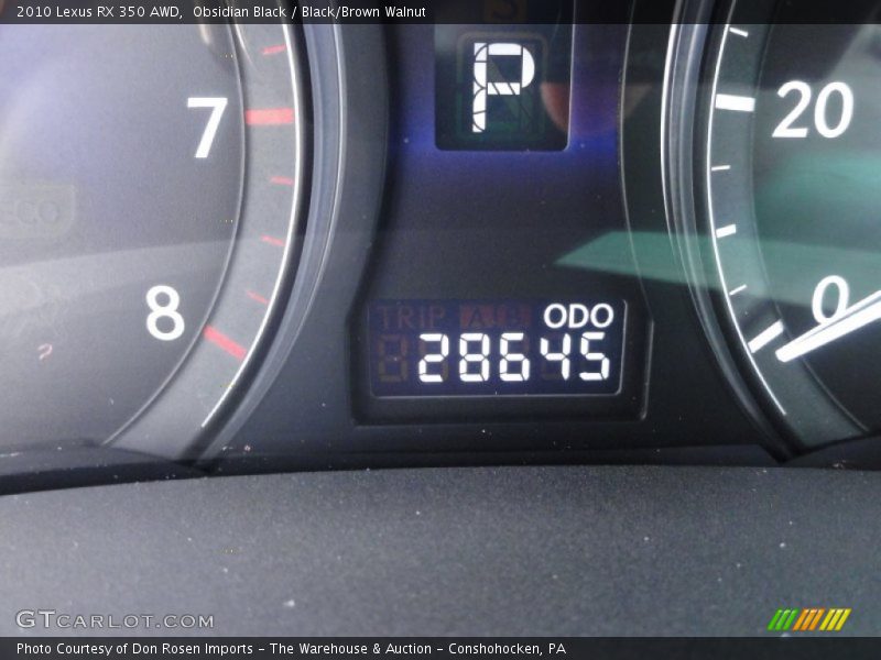Obsidian Black / Black/Brown Walnut 2010 Lexus RX 350 AWD