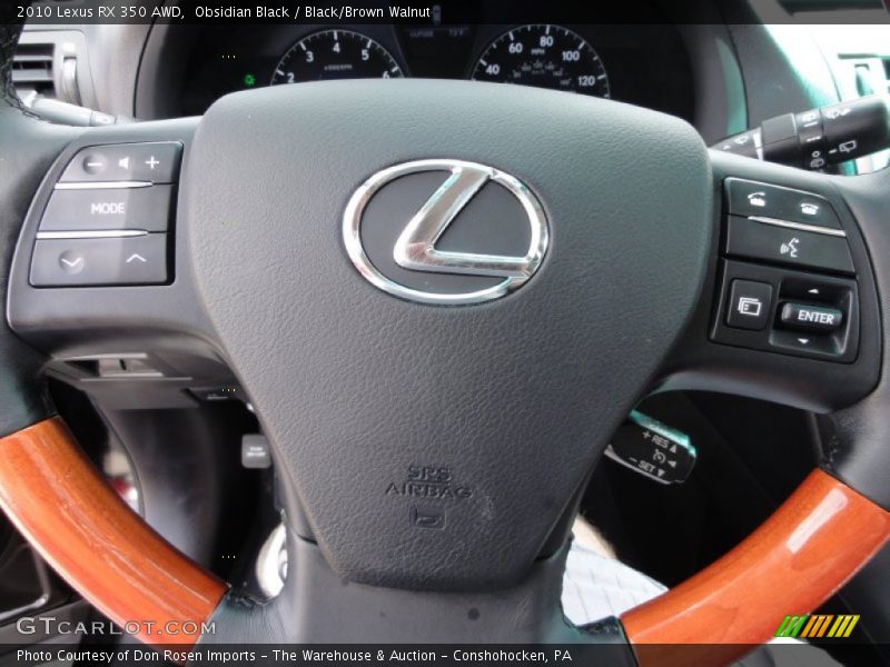 Obsidian Black / Black/Brown Walnut 2010 Lexus RX 350 AWD