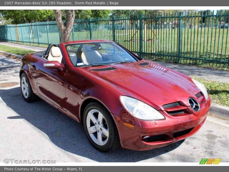 Storm Red Metallic / Beige 2007 Mercedes-Benz SLK 280 Roadster