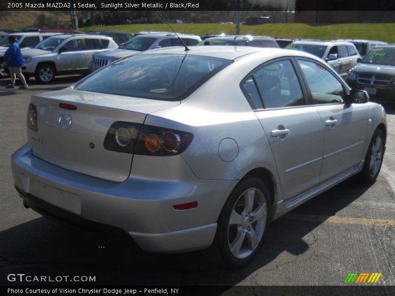 Sunlight Silver Metallic / Black/Red 2005 Mazda MAZDA3 s Sedan