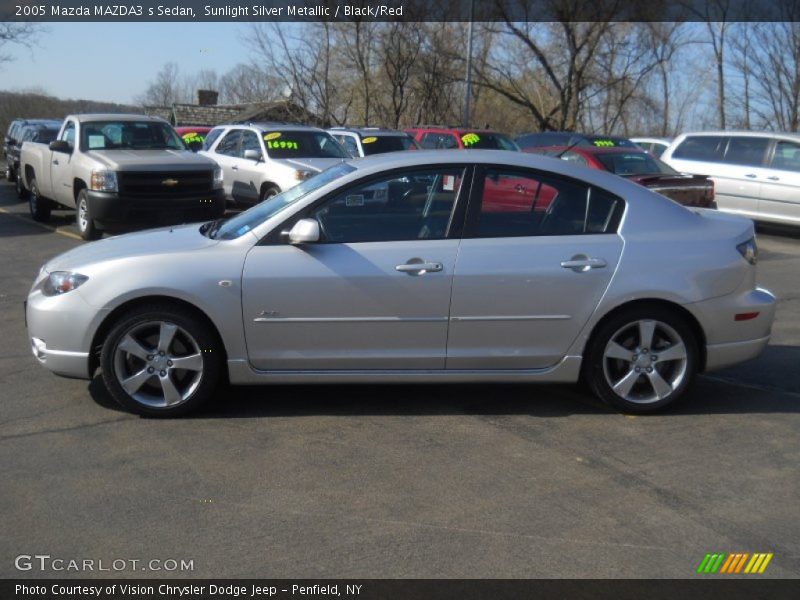 Sunlight Silver Metallic / Black/Red 2005 Mazda MAZDA3 s Sedan
