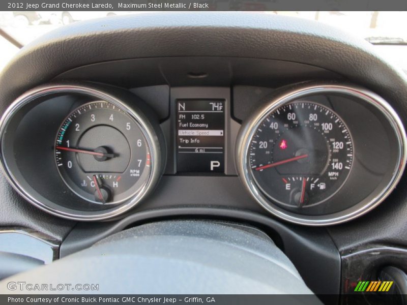 Maximum Steel Metallic / Black 2012 Jeep Grand Cherokee Laredo