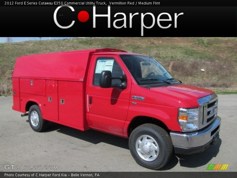 Vermillion Red / Medium Flint 2012 Ford E Series Cutaway E350 Commercial Utility Truck