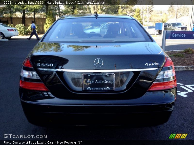 Black / Cashmere/Savanna 2008 Mercedes-Benz S 550 4Matic Sedan