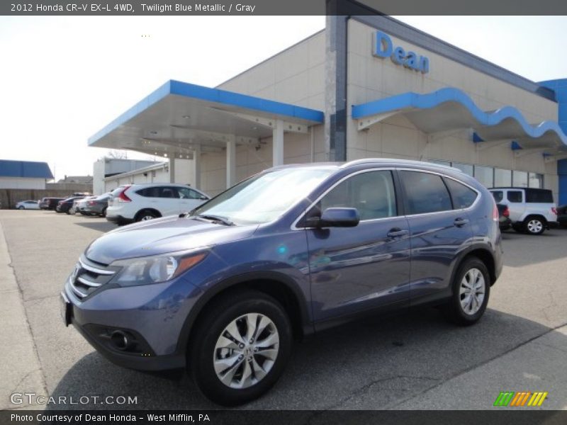 Twilight Blue Metallic / Gray 2012 Honda CR-V EX-L 4WD