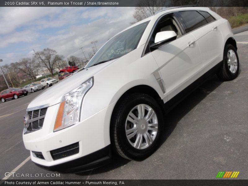 Platinum Ice Tricoat / Shale/Brownstone 2010 Cadillac SRX V6