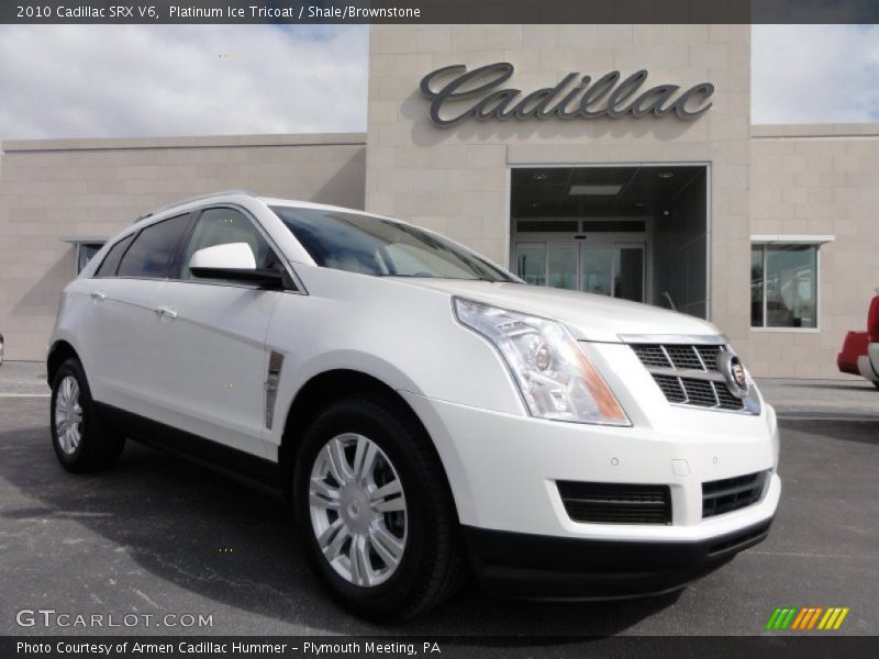 Platinum Ice Tricoat / Shale/Brownstone 2010 Cadillac SRX V6