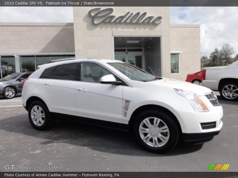 Platinum Ice Tricoat / Shale/Brownstone 2010 Cadillac SRX V6
