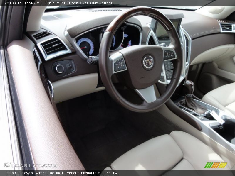 Platinum Ice Tricoat / Shale/Brownstone 2010 Cadillac SRX V6