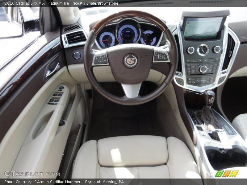 Platinum Ice Tricoat / Shale/Brownstone 2010 Cadillac SRX V6