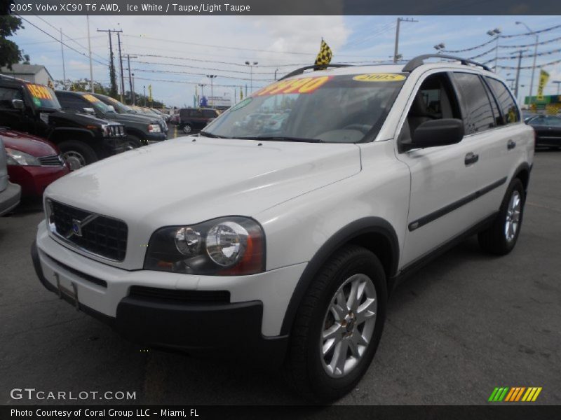 Ice White / Taupe/Light Taupe 2005 Volvo XC90 T6 AWD