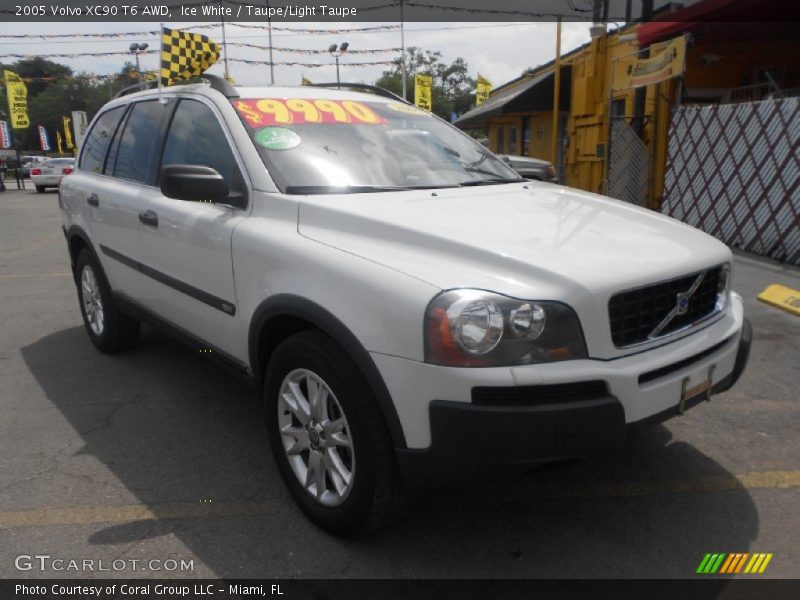 Ice White / Taupe/Light Taupe 2005 Volvo XC90 T6 AWD