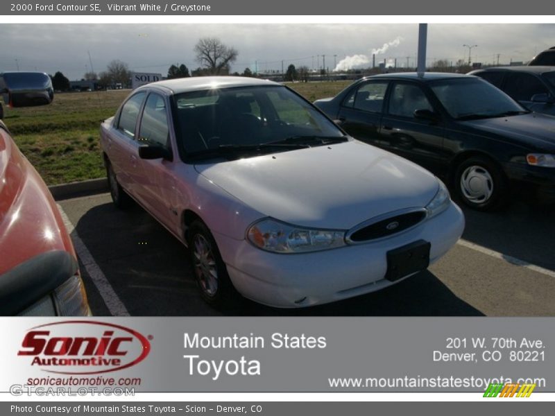 Vibrant White / Greystone 2000 Ford Contour SE