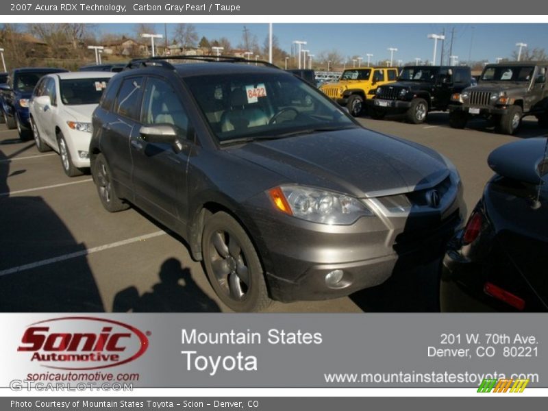 Carbon Gray Pearl / Taupe 2007 Acura RDX Technology