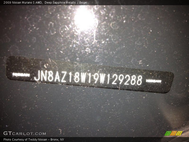Deep Sapphire Metallic / Beige 2009 Nissan Murano S AWD