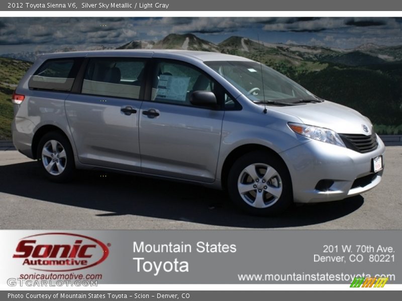 Silver Sky Metallic / Light Gray 2012 Toyota Sienna V6