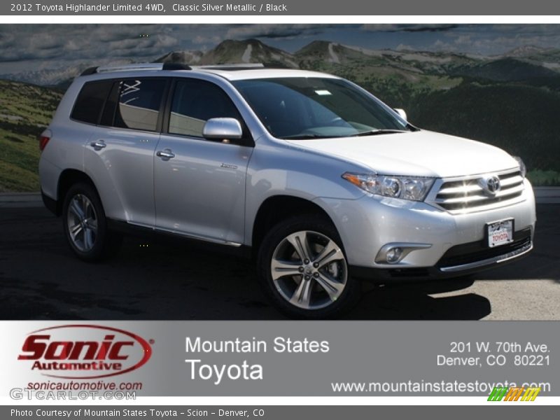 Classic Silver Metallic / Black 2012 Toyota Highlander Limited 4WD