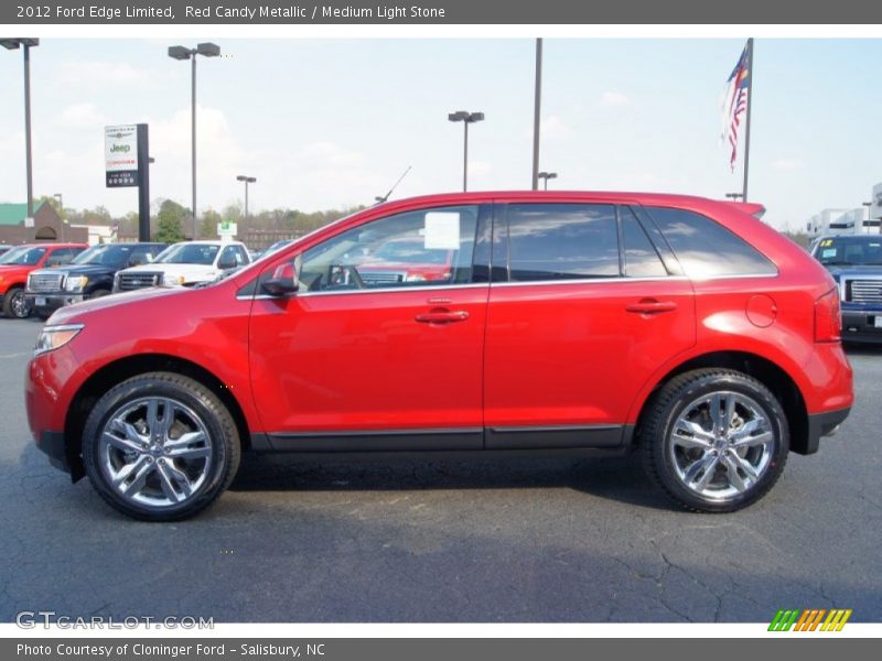 Red Candy Metallic / Medium Light Stone 2012 Ford Edge Limited