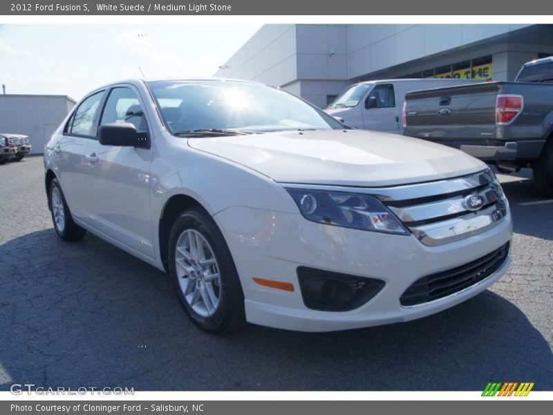 White Suede / Medium Light Stone 2012 Ford Fusion S