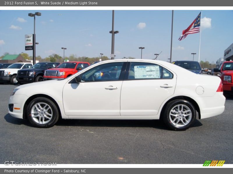 White Suede / Medium Light Stone 2012 Ford Fusion S