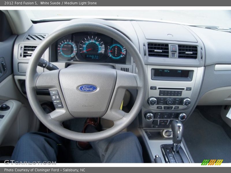 White Suede / Medium Light Stone 2012 Ford Fusion S
