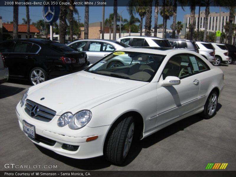 Arctic White / Stone 2008 Mercedes-Benz CLK 350 Coupe