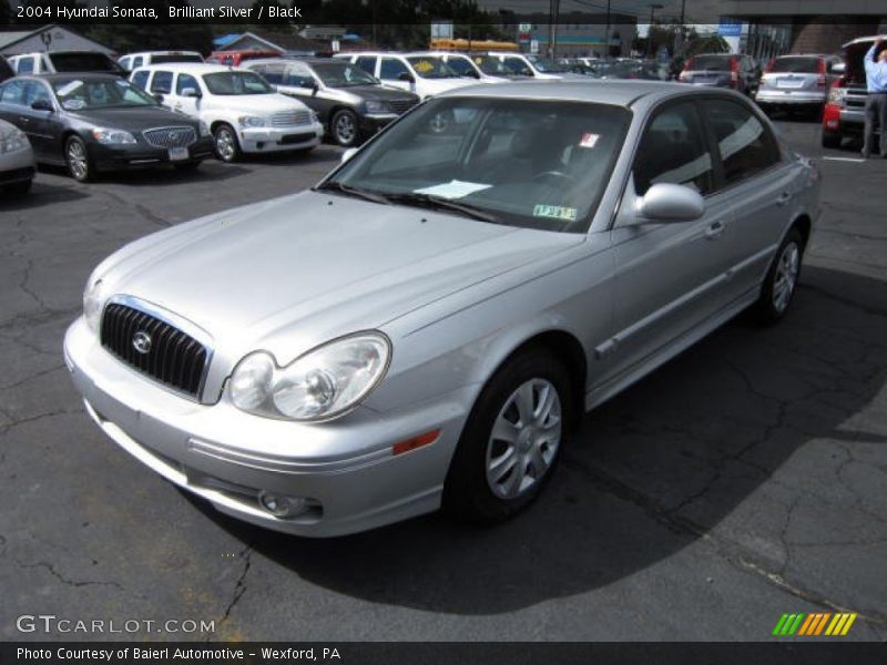 Brilliant Silver / Black 2004 Hyundai Sonata