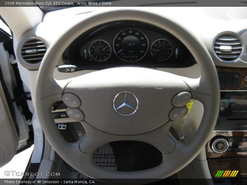 Arctic White / Stone 2008 Mercedes-Benz CLK 350 Coupe