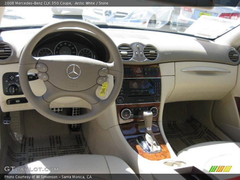 Arctic White / Stone 2008 Mercedes-Benz CLK 350 Coupe