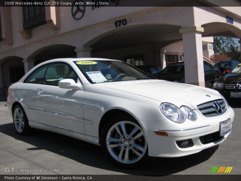 Arctic White / Stone 2008 Mercedes-Benz CLK 350 Coupe