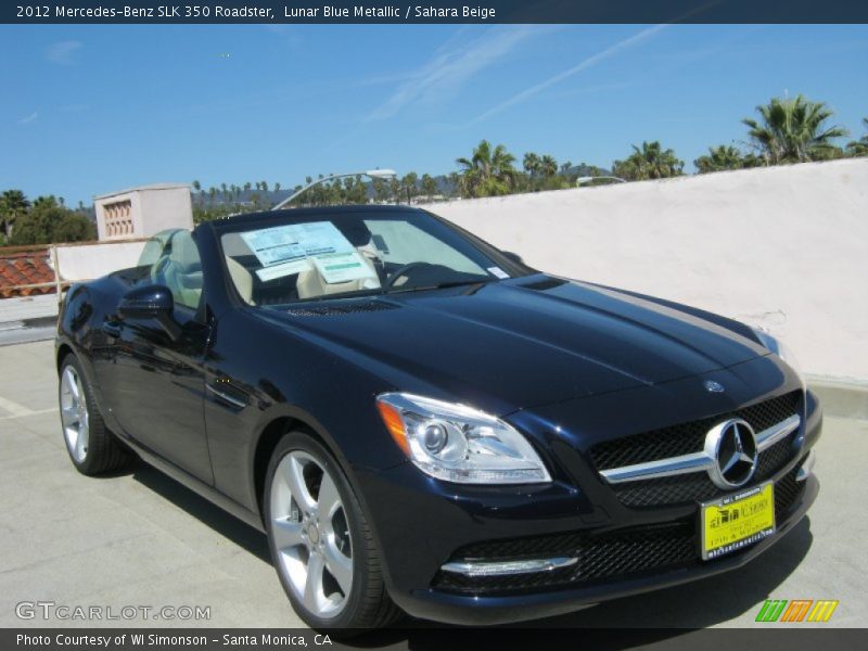 Lunar Blue Metallic / Sahara Beige 2012 Mercedes-Benz SLK 350 Roadster
