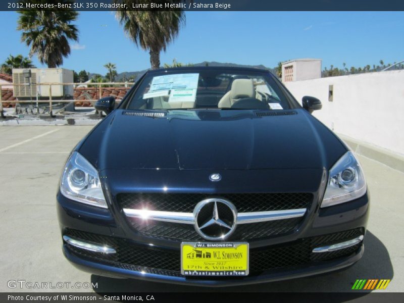 Lunar Blue Metallic / Sahara Beige 2012 Mercedes-Benz SLK 350 Roadster