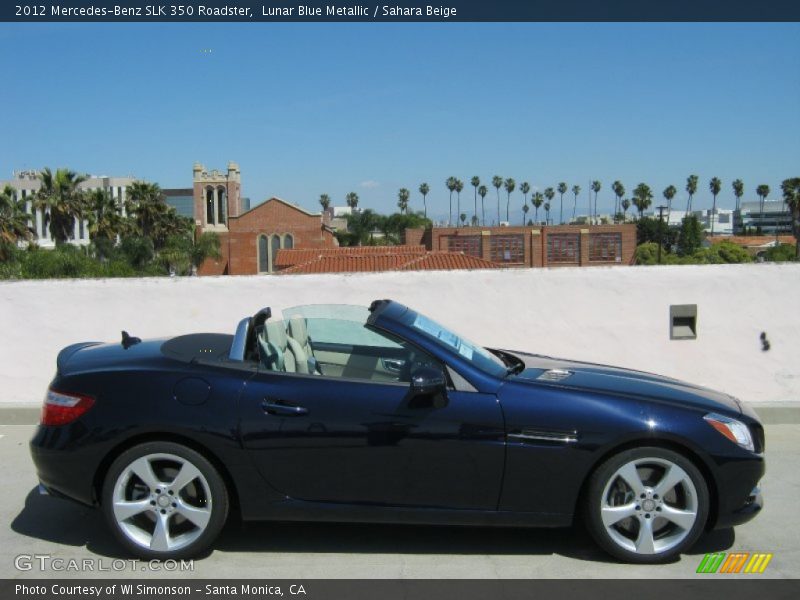 Lunar Blue Metallic / Sahara Beige 2012 Mercedes-Benz SLK 350 Roadster