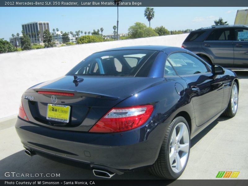 Lunar Blue Metallic / Sahara Beige 2012 Mercedes-Benz SLK 350 Roadster