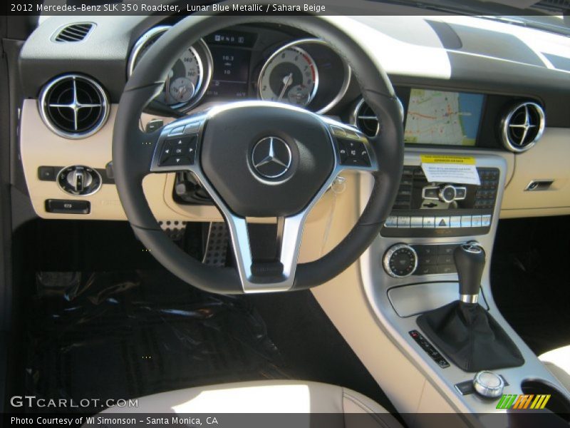Lunar Blue Metallic / Sahara Beige 2012 Mercedes-Benz SLK 350 Roadster