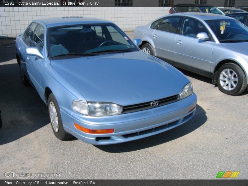 Ice Blue Pearl / Gray 1992 Toyota Camry LE Sedan