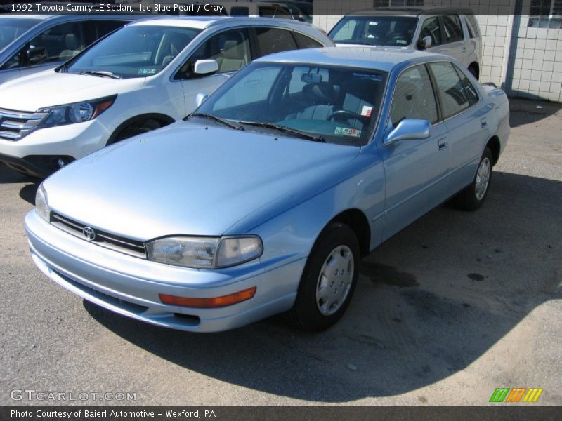 Ice Blue Pearl / Gray 1992 Toyota Camry LE Sedan
