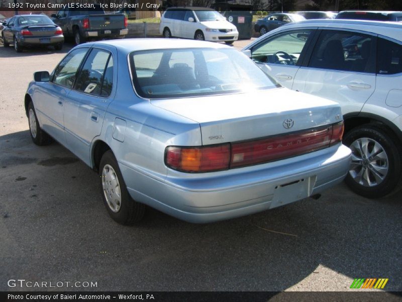 Ice Blue Pearl / Gray 1992 Toyota Camry LE Sedan