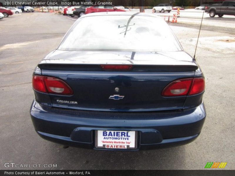 Indigo Blue Metallic / Graphite 2001 Chevrolet Cavalier Coupe